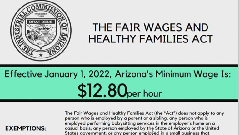 El salario mínimo en el estado de Arizona